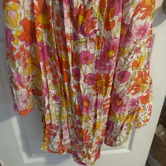 Forever 21 NWT floral maxi ruffle low back strapless dress with slit size M - Picture 3 of 9